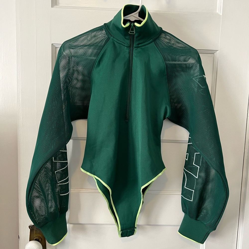 Adidas X IVY PARK Green Bodysuit Mesh Sleeves